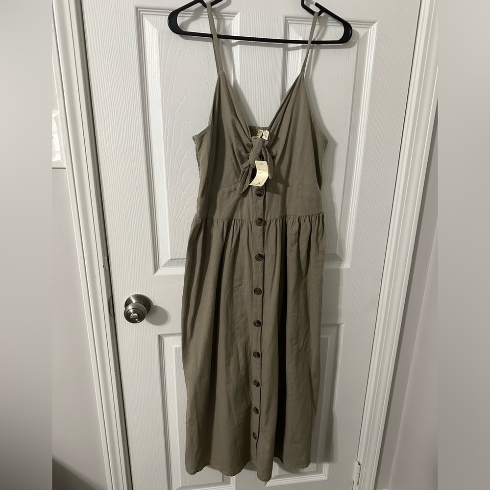 Olive green large dress